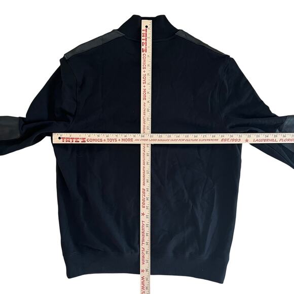 Michael Michael Kors Black Zip-Up Jacket Faux Leather Trim Men’s L - Picture 11 of 14
